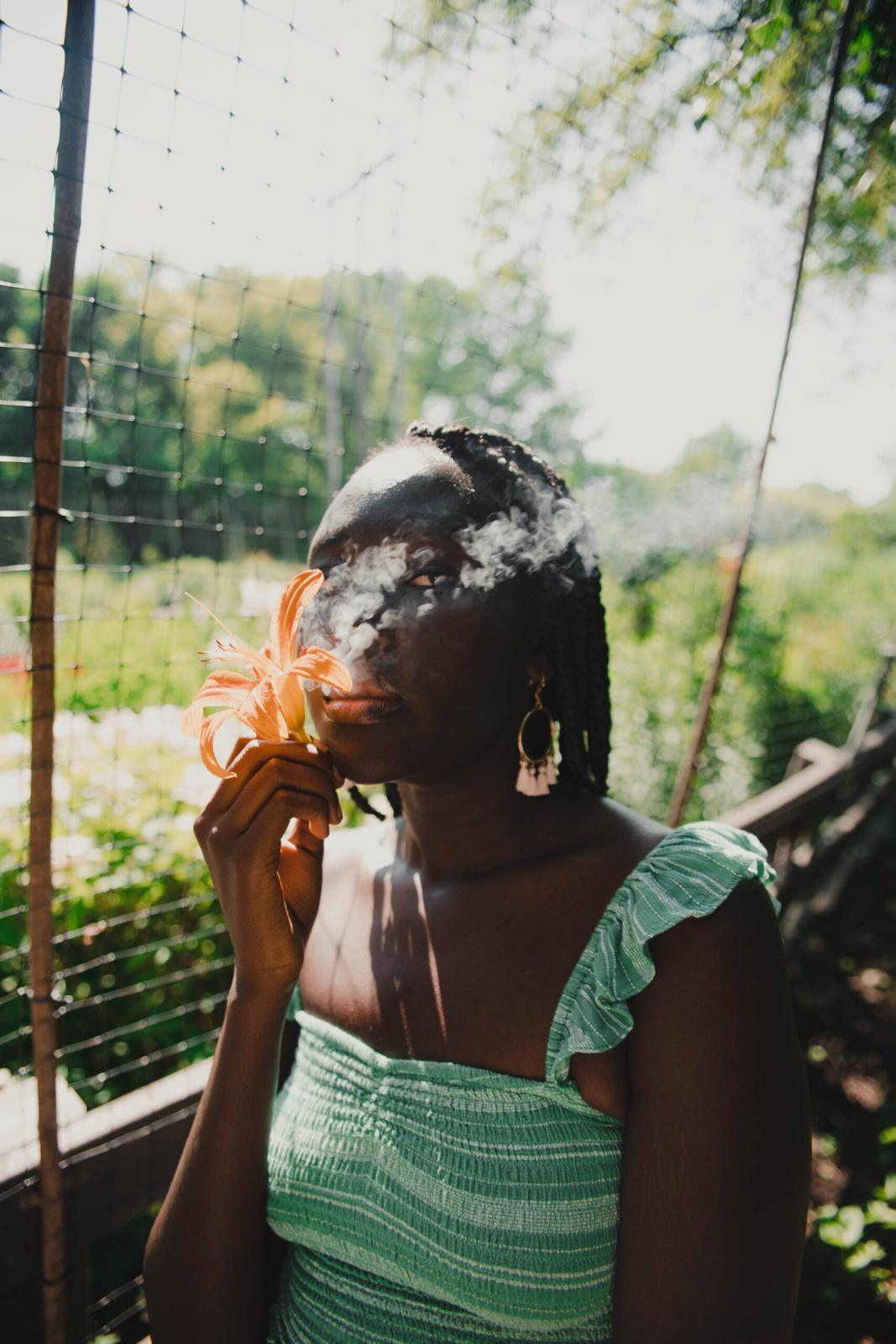 To show woman smoking
